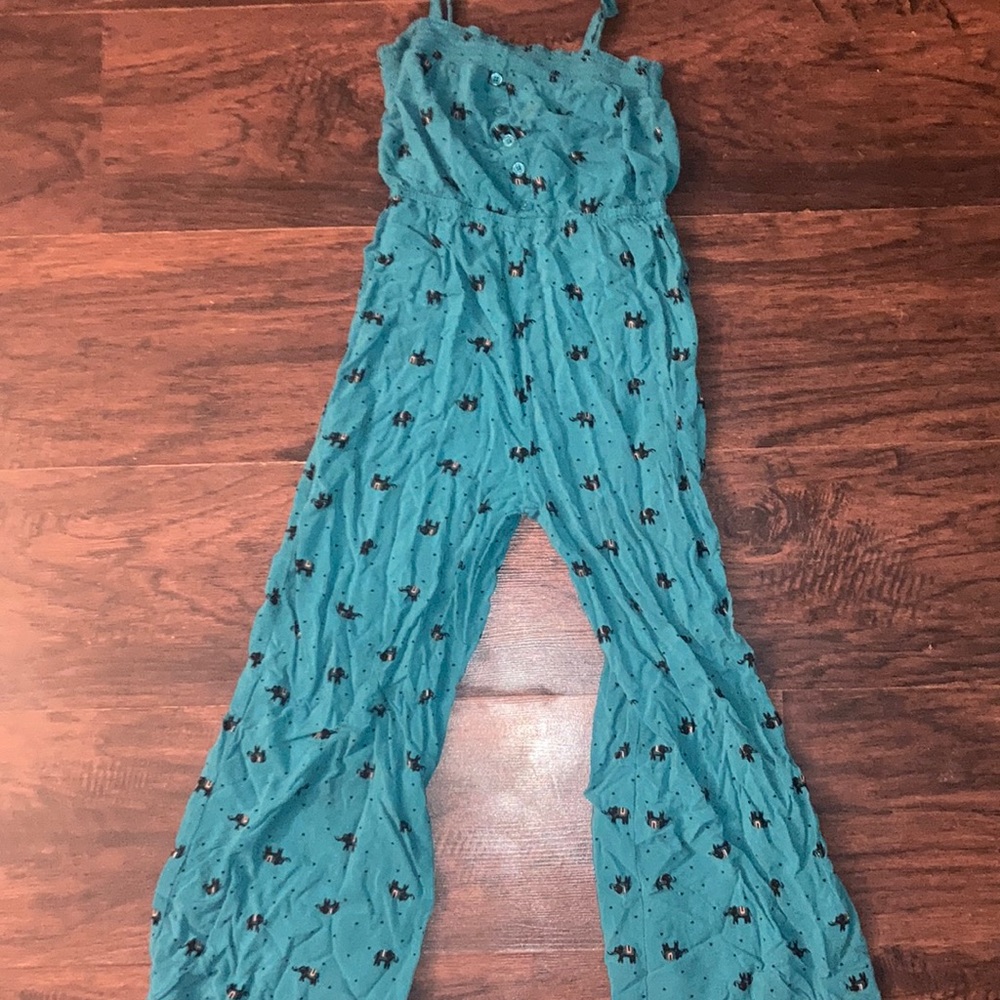 Xhiliration Teal Elephant Girls Bodysuit